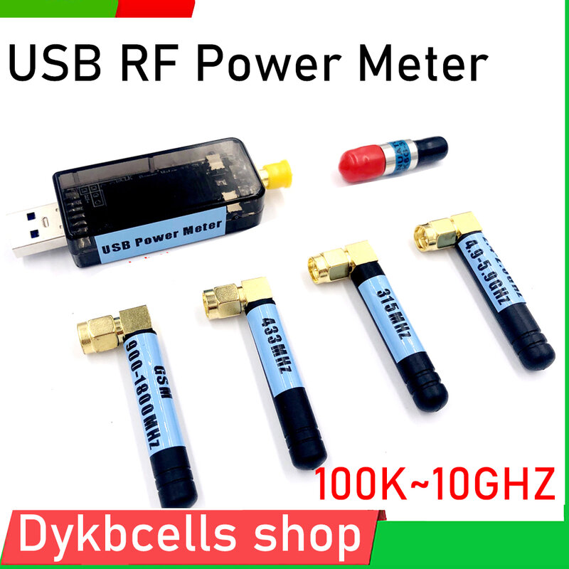 100K-10GHz USB RF Power Meter -55 ~ 30dBM Antena Valor de amortecimento ajustável e Ham Radio Amplifier