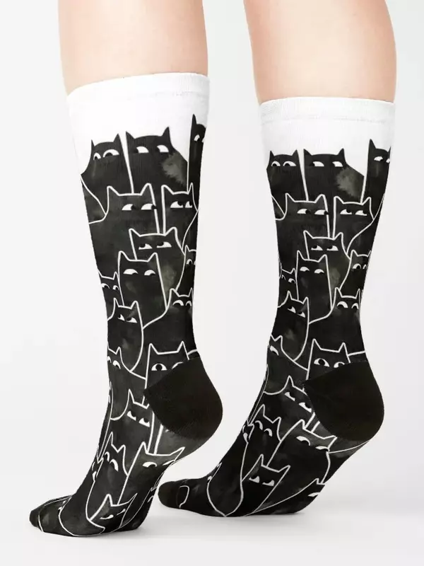 Носки с подозрительными кошками, теплые зимние рождественские подарки, походные носки для женщин и мужчин