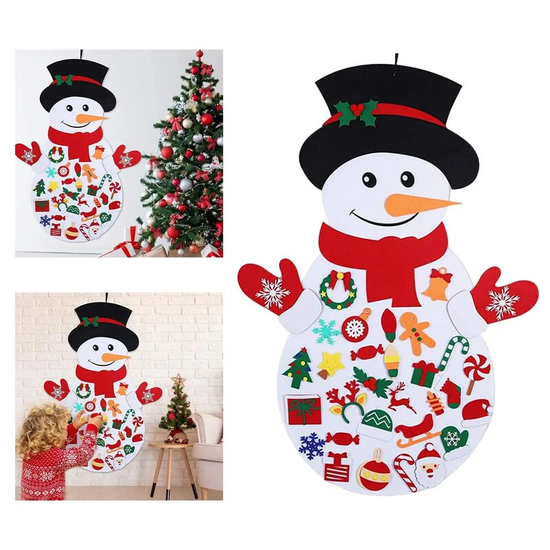 DIY Felt Snowman การตกแต่งคริสต์มาสอุปกรณ์งานเลี้ยงปีใหม่ Xmas ของขวัญ