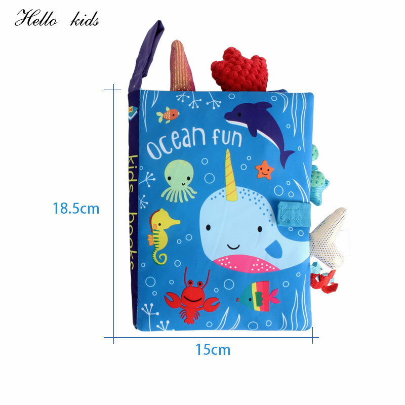 Bebê Early Learning Tearing Tail Cloth Book, Som interativo pai-filho, Brinquedo de papel para crianças