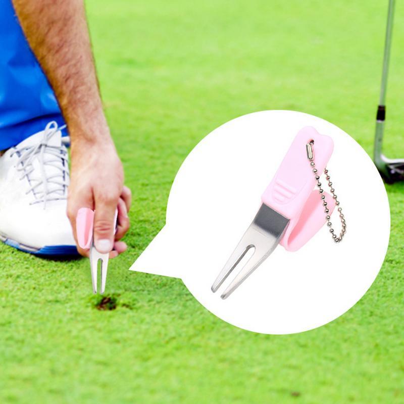 Garfo durável do passo do golfe para a manutenção do gramado, Portable Green Pitch Fork, Metal Golf Divot Tools