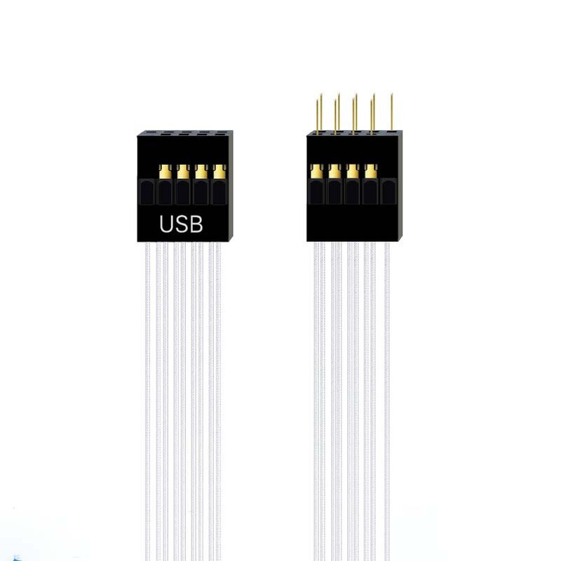 2 piezas USB2.0 9, línea de extensión de conexión de aguja, cable de conexión de placa base de ordenador público