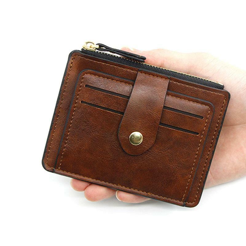 Luxury Small Men's Credit ID Card Holder Wallet Male Slim Leather Wallet with Coin Pocket Brand Designer Purse for Men Women