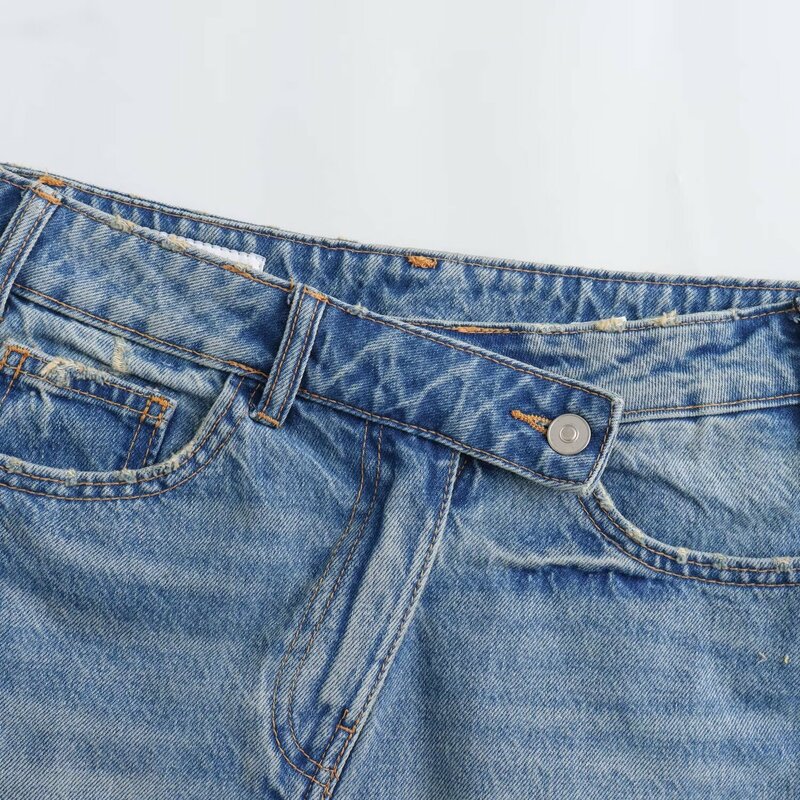 Saia feminina com zíper de cintura alta, tecido jeans, minissaia retrô, temperamento brincalhão, nova moda, 2022