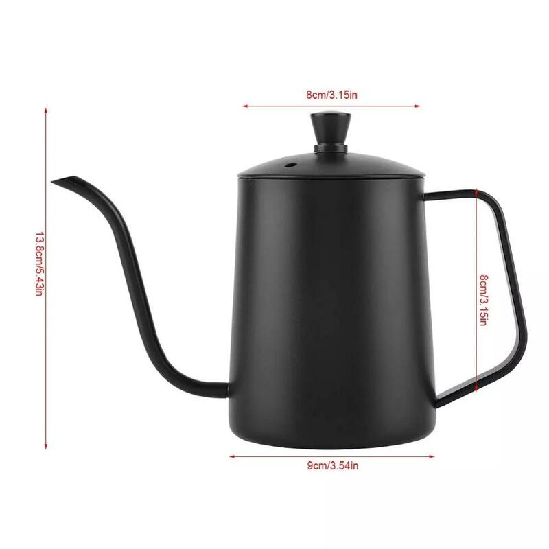 Ketel kopi stainless steel, panci kopi panjang sempit, untuk dapur, Kedai Kopi, teko kopi