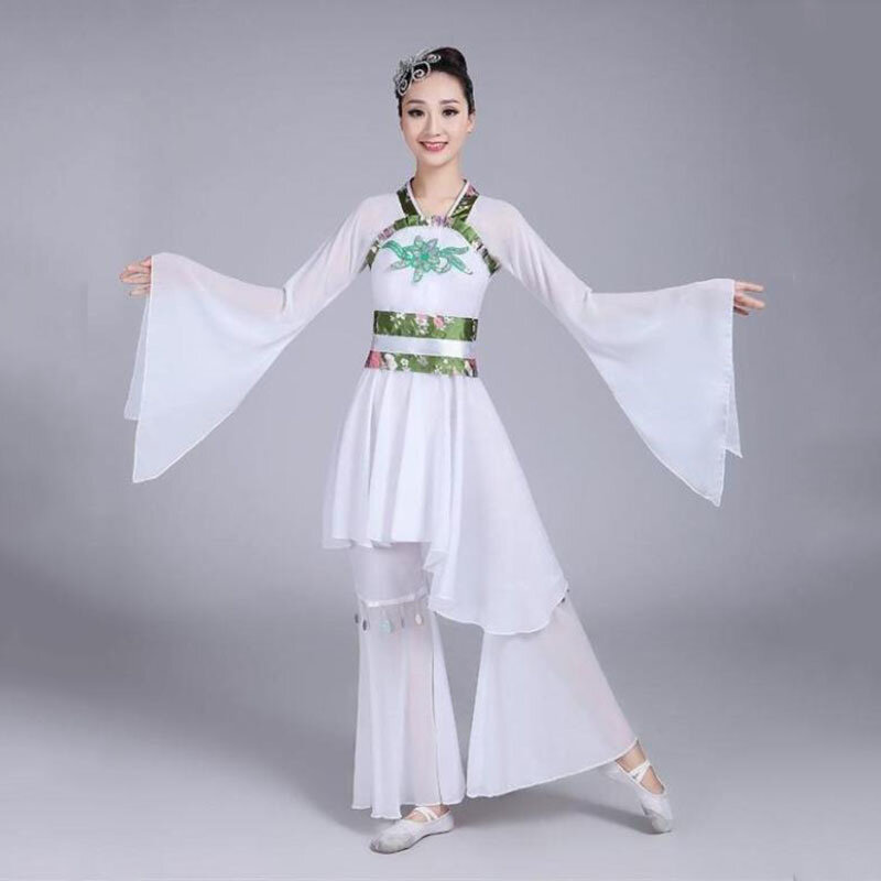 クラシックな水の長袖の服,伝統的なyangko衣装,中国風のダンスコスチューム,全国のダンス衣装