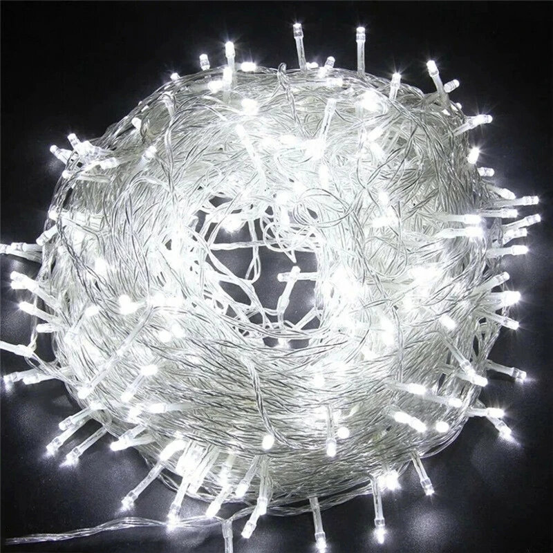 Natale Outdoor String Lights Garland AC220V 10M 20M 30M 50M 100M impermeabile LED Fairy Light Wedding Party Xmas Holiday Light