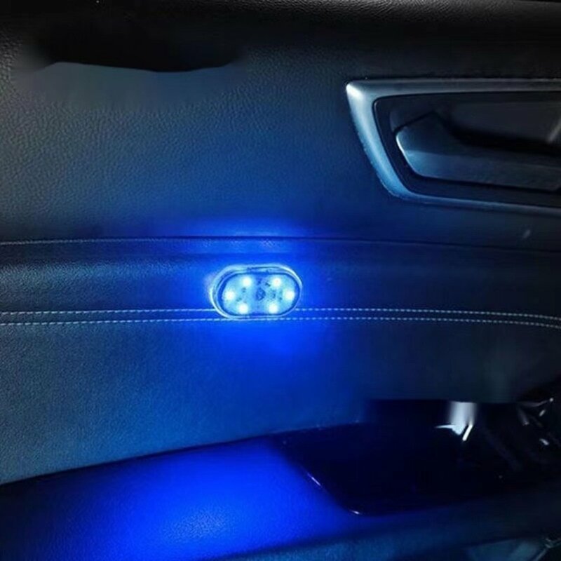 Lampu sentuh LED mobil, Aksesori Mobil baru 2024 lampu Interior nirkabel lampu kaki mobil dekorasi suasana hati lampu baca