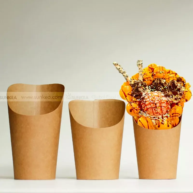 Batatas fritas descartáveis biodegradáveis recipiente, produto personalizado