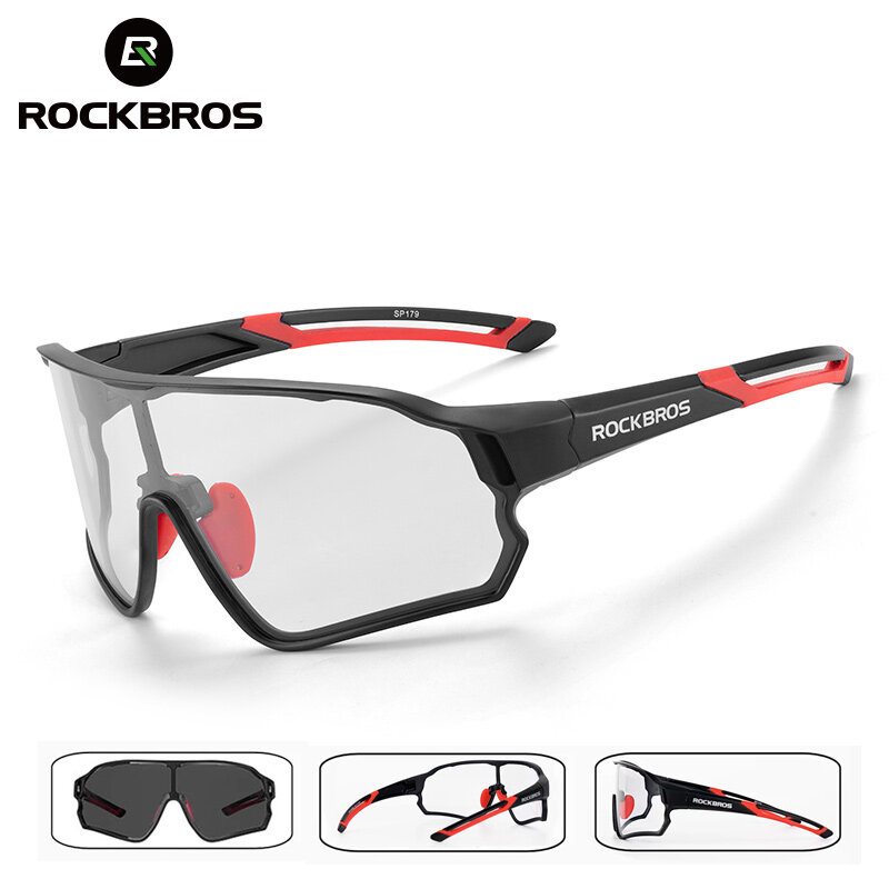 ROCKBROS-Óculos de bicicleta fotocromáticos para homens e mulheres, UV400 Sports Sunglasses, Anti Glare, Leve, Caminhada, Óculos de ciclismo