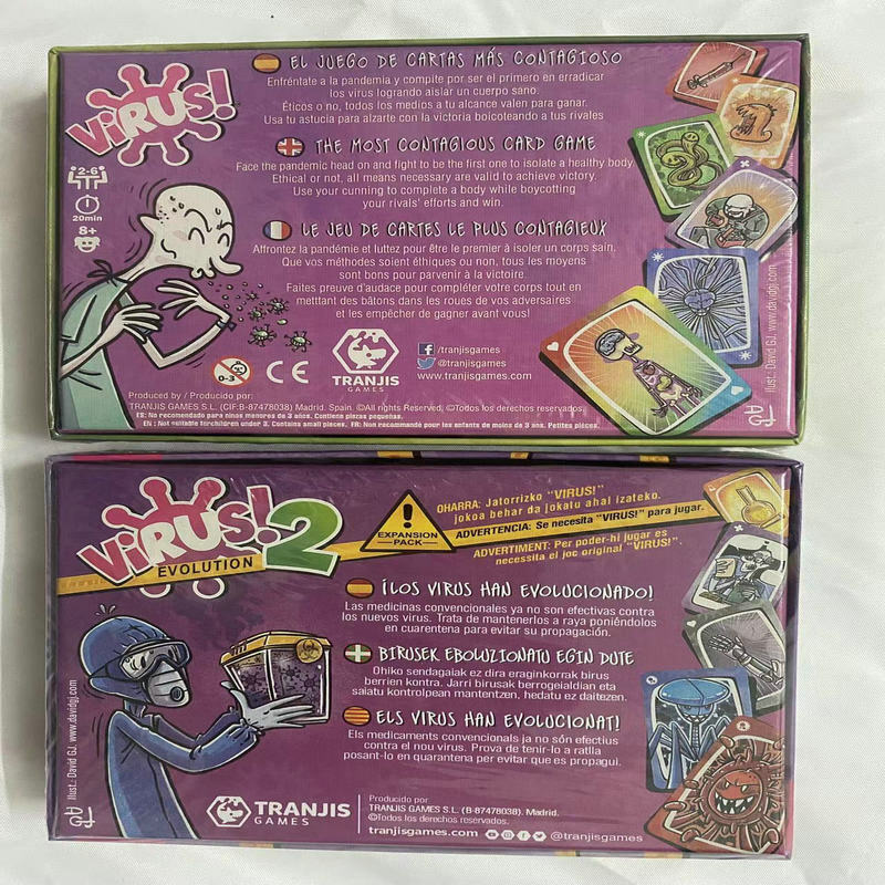 O Contagiously Fun Card Game para a Família, Jogo de Tabuleiro Virus, Espanhol, Inglês, Versão Francesa, Festa