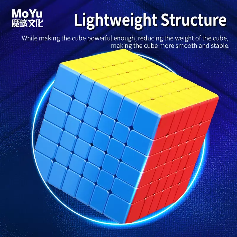MOYU Meilong 마그네틱 매직 스피드 큐브, 스티커리스, 전문 Meilong 6M 피젯 토이, 큐브 매직 퍼즐, 6x6 V2