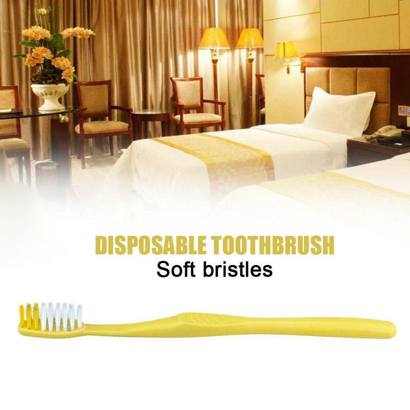 Descartável Travel Toothbrush Kit, Escova De Limpeza De Dentes Portátil, Independente Embalado Oral Care, Hotel, 1 Pc, 10Pcs