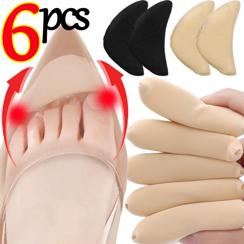 Almohadillas de esponja para el antepié, almohadillas de inserción para mujer, ajuste para reducir el tamaño del zapato, alivio del dolor, relleno de tacón alto, cojín de tapón para el dedo del pie