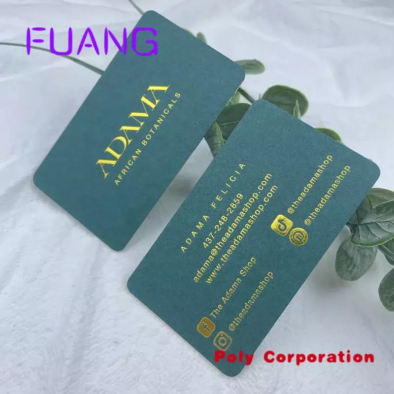 Custom custom luxury black paper hot stamping gold foil edge business card with golden border