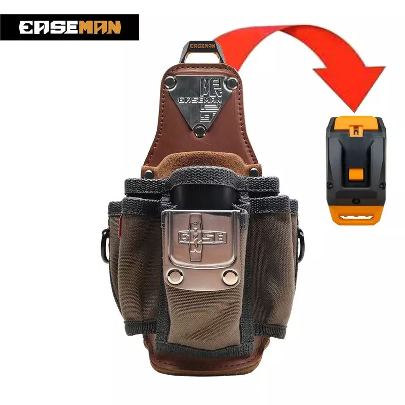 Heavy Duty Leather Tool Waist Bag, Organizador resistente ao desgaste com múltiplos bolsos, Saco de cintura resistente para eletricistas, Qualidade superior