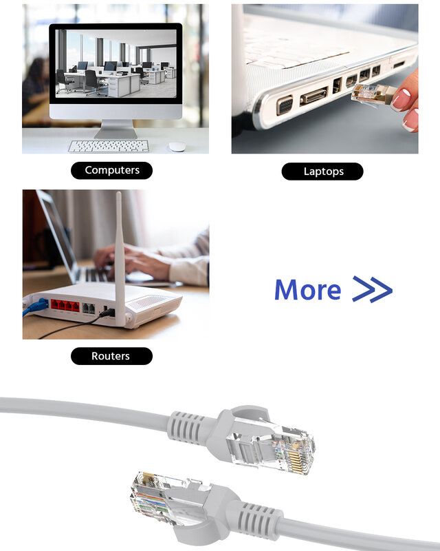 ANNKE kabel Ethernet Video POE 4K-Rated 30M, kabel jaringan kecepatan tinggi Internet 100 kaki untuk kamera IP keamanan PoE 1 buah