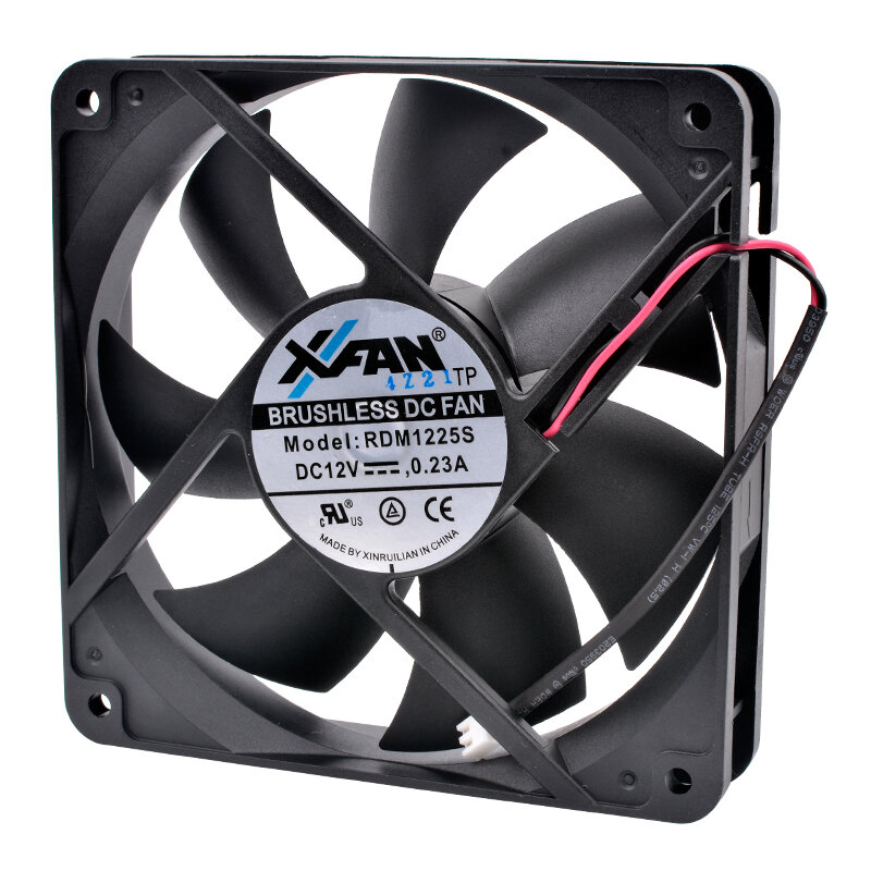 RDM1225S 12cm 120mm fan 120x120x25mm 12025 DC12V 0.23A 2 wires 2pin inverted exhaust type cooling fan for chassis power supply