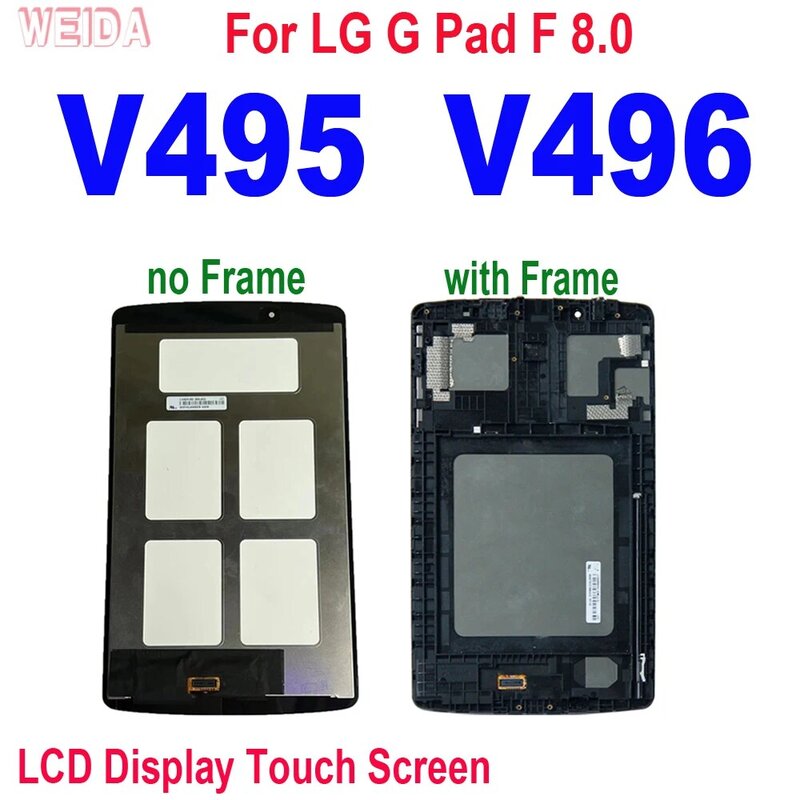 8 "aaa + lcd para lg g pad f 8.0 v495 v496 display lcd tela de toque digitador assembléia quadro para lg v495 v496 lcd substituição