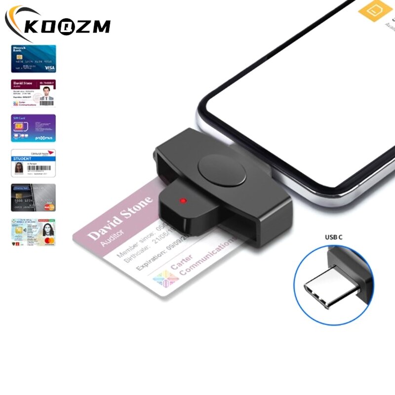 USB Type C Smart Card Reader Sim Cloner Type C Adapter For Dine Dni Citizen ID Bank EMV  External For Mac/Android OS NEW