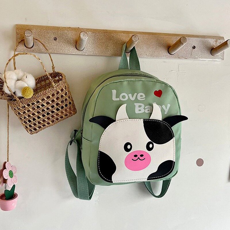 Kindergarten Schoolbag Male and Female Children Shoulder Bag Small Middle Class Cute Cartoon Cow Baby Small Backpack