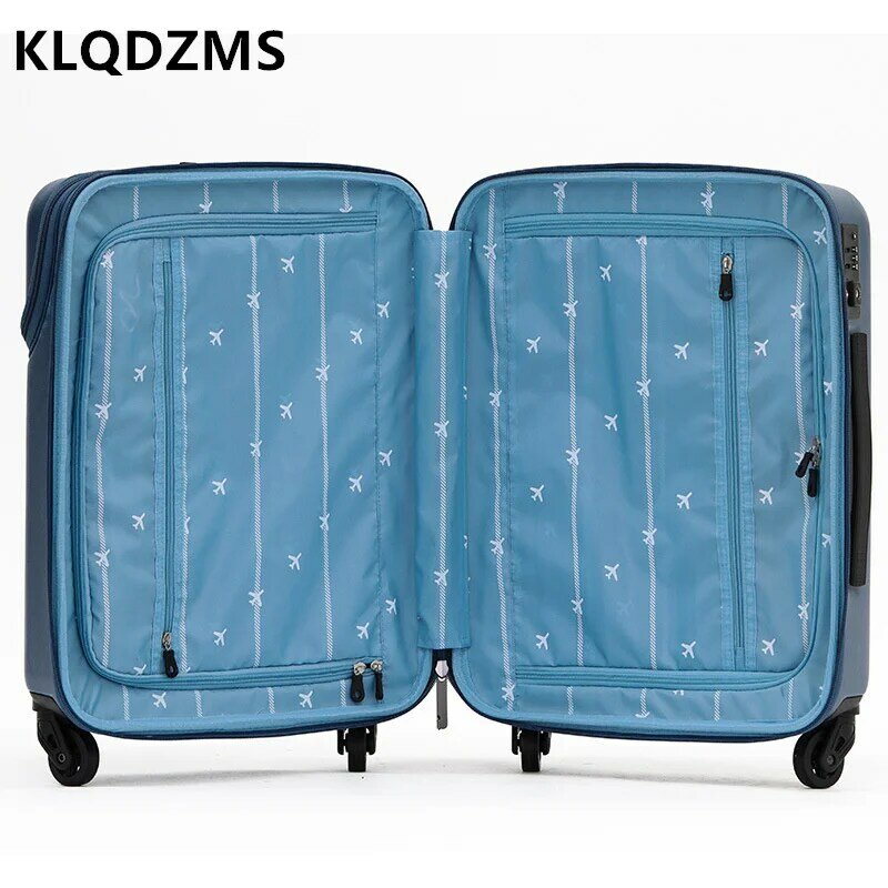 Klqdzms estilo simples trole bagagem masculina de alta qualidade carry-on bagagem feminina durável senha viagem saco 20 24 polegadas