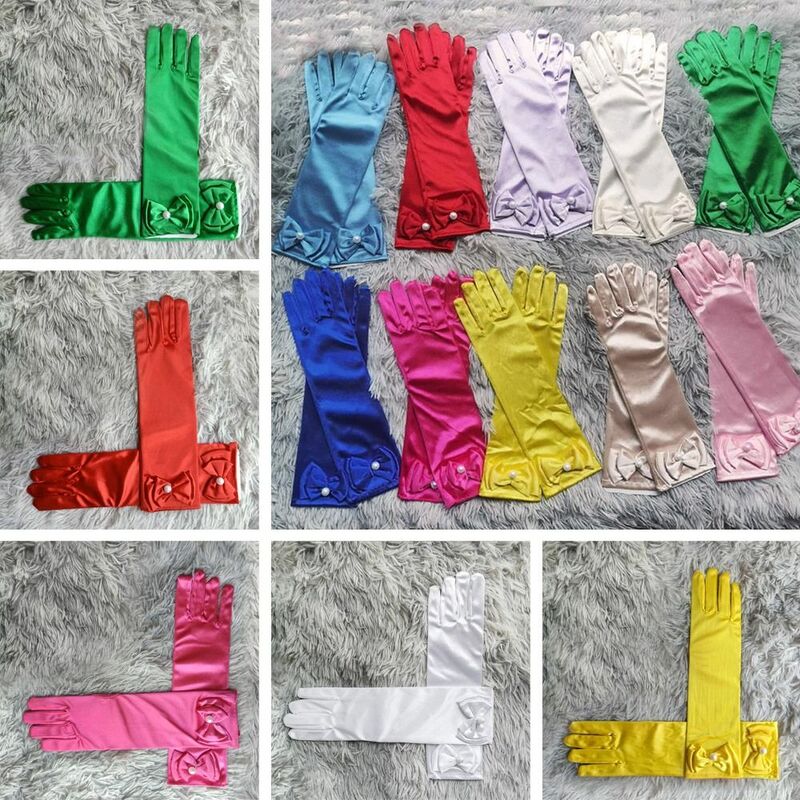 Abbigliamento per bambini guanti lunghi per bambini guanti per dita intere guanti da palcoscenico accessori per gonna