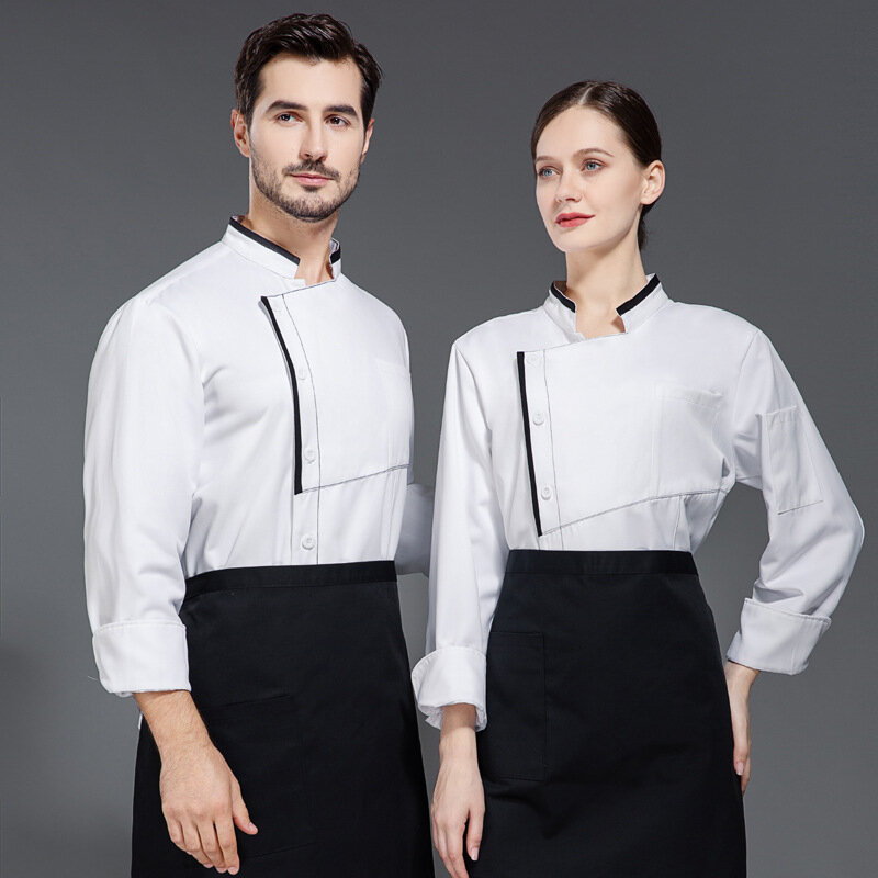 C173 кухонная униформа для отеля, мужская куртка для готовки, костюм шеф-повара в Западном ресторане, одежда для хлебобулочных конфет и отелей с длинным рукавом