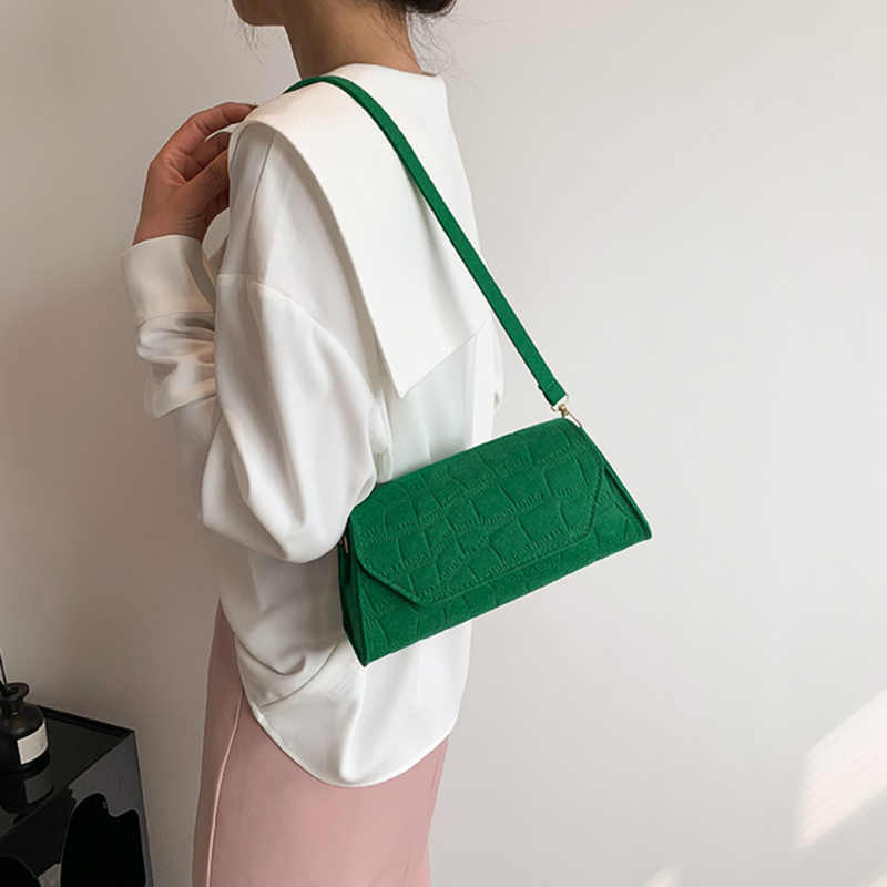 Новые модные сумки через плечо из фетра с крокодиловым узором для женщин, маленькие сумочки для подмышек, сумка-клатч, роскошная женская сумка-седло