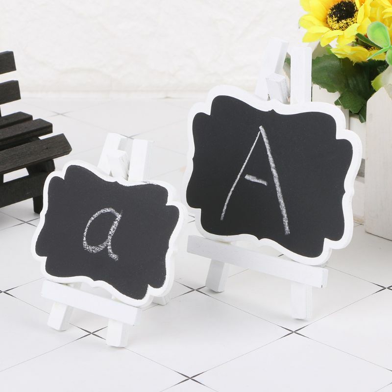 Y1UB Mini drewniana tablica tablicowa ramka wiadomością numer stołu dekoracje weselne