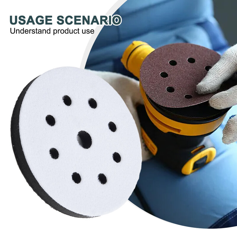 125mm Interface Soft Pad 9 Holes For 5'' Orbital Sanders Interface Soft Pad Hook And Loop Disc Sander Backing Pad