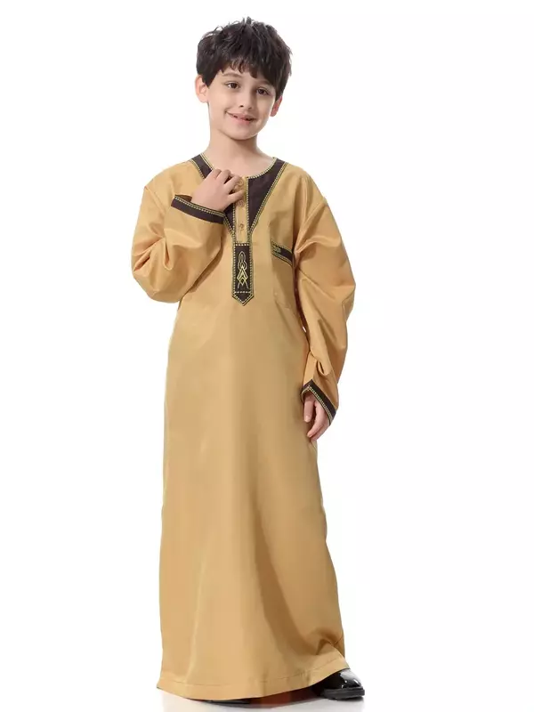 Vestuário Kaftan Islâmico Infantil, Meninos Muçulmanos, Turquia, Abaya, Kaftan, Kurta, Dubai, Jubba Thobe, Árabe, Eid Mubarak, Vestes Tradicionais