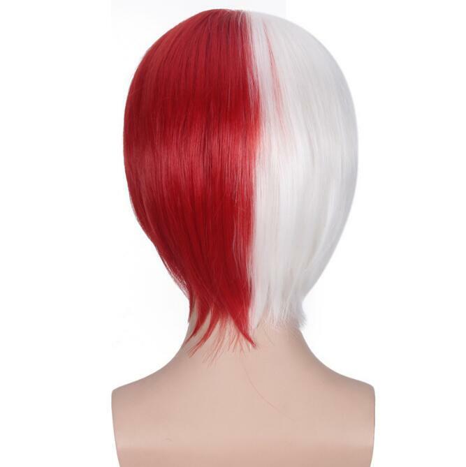Todoroki Shoto Cosplay Wig Fiber synthetic wig My Hero Academia Cosplay Red and white mixed colors Short hair