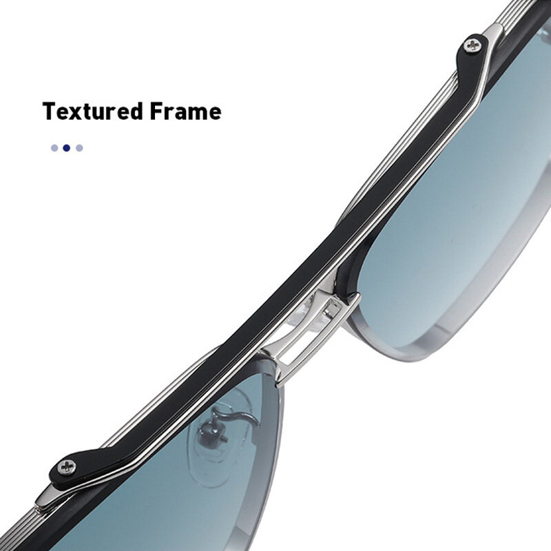 แว่นตากันแดดไล่ระดับสีแบบใหม่สำหรับแว่นกันแดดกรอบใหญ่ทำจากโลหะผู้ชายแฟชั่นดีไซน์หรูหรา lunette de Soleil Homme