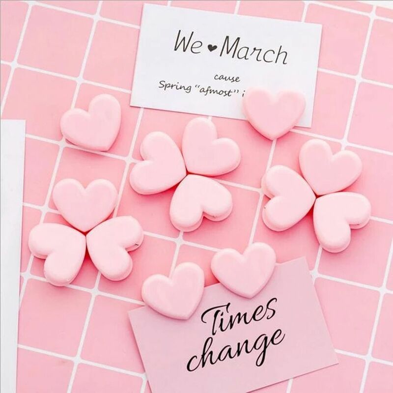 10 buah/set Kawaii Korea merah muda bentuk hati klip kertas dinding foto kartu klip dekoratif kertas Organizer alat tulis hadiah