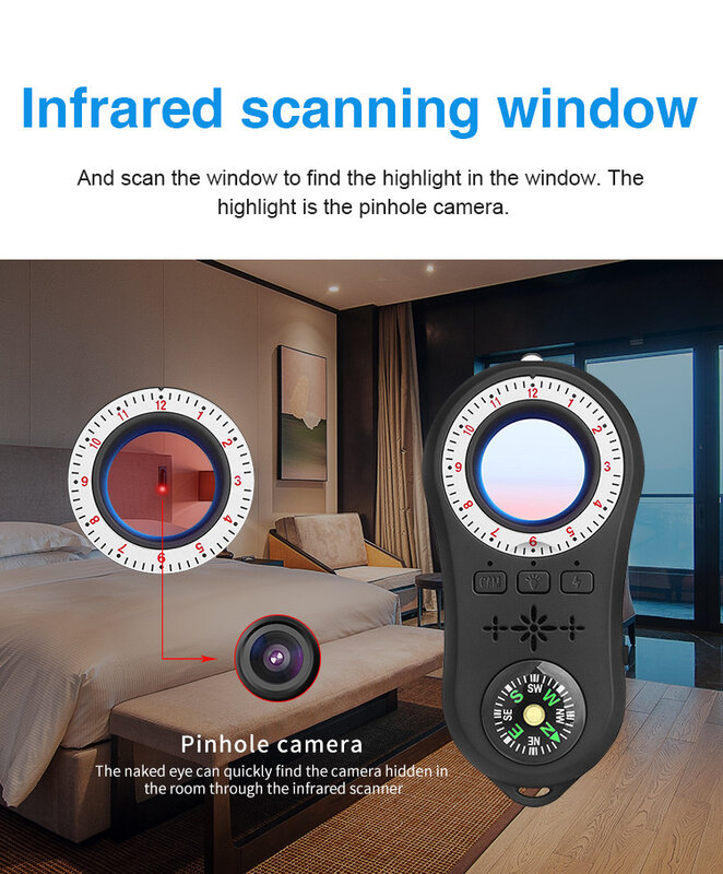 S100 pendeteksi kamera Hotel, detektor infra merah Anti tergelincir Anti kamera detektor GPS GMS