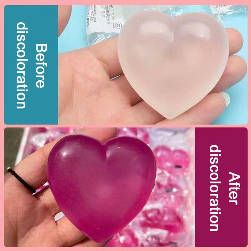 Color Changes Loving Heart Pinch Cute Cartoon Color Changing As Sun Light Spongy Maltose Finger Toys For Kids Adult Anti Stress