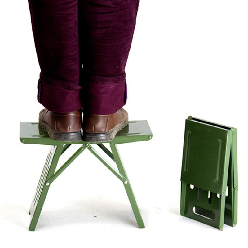 Tabouret de camping pliant portable en acier, chaise pour la pêche en plein air, la randonnée et la randonnée, petit: 29x13x20cm, grand: 35x16x27cm