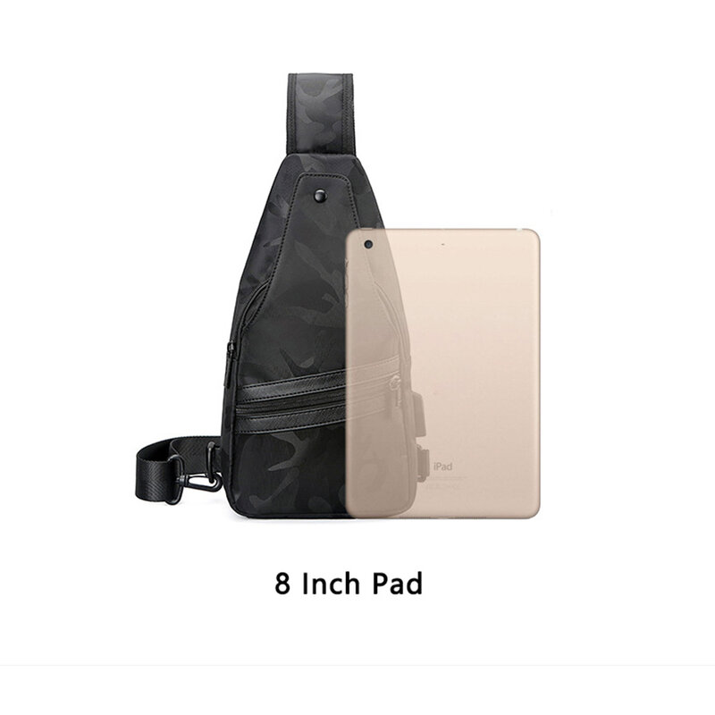 Sac de poitrine en Nylon imperméable pour hommes, sac à bandoulière de grande capacité imprimé Camouflage, sac à bandoulière simple
