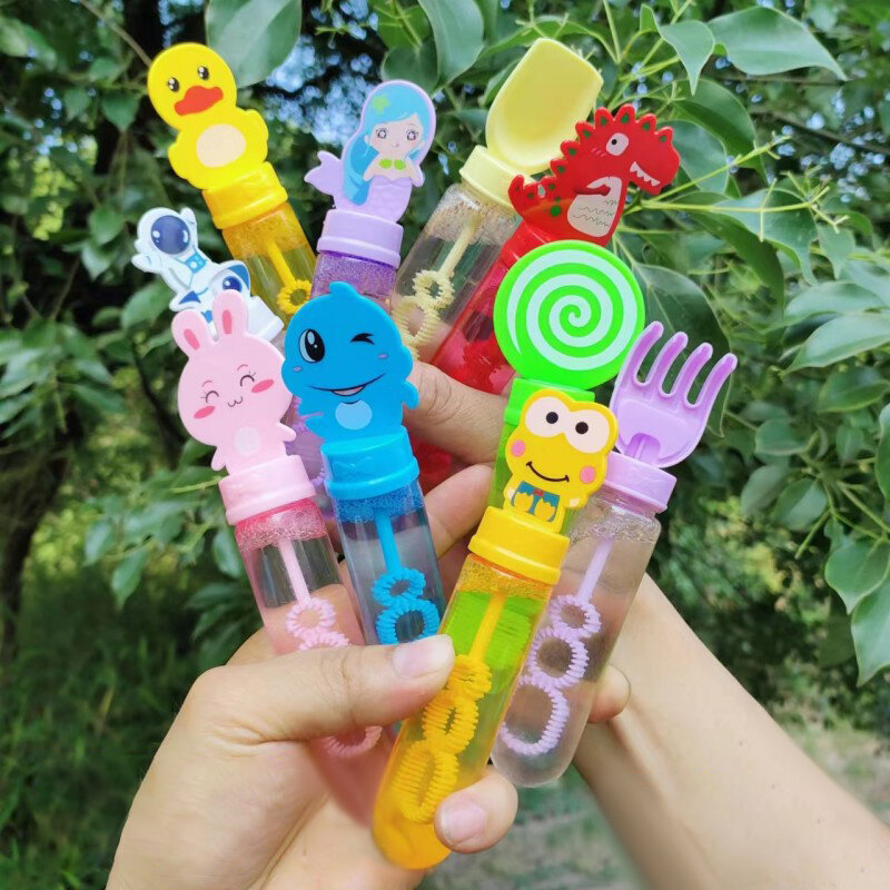 Varita de burbujas de dibujos animados para niños, juguetes interactivos al aire libre, máquina de burbujas automática, juguetes de burbujas al aire libre, 1 pieza