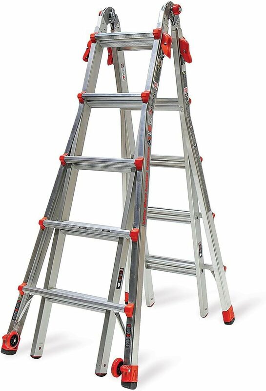 Little Giant Ladder Systems, velocidad con ruedas, M22, 22 pies, escalera multiposición, aluminio, tipo 1A, clasificación de peso de 300 lbs