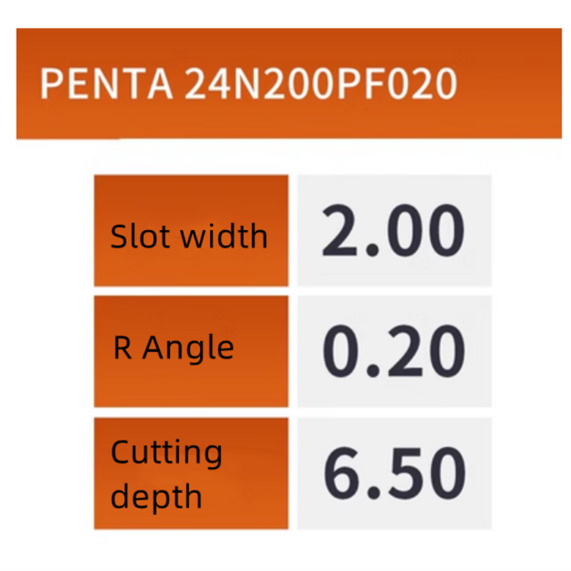 Herramientas de torno CNC de 5 piezas, inserto de ranurado de carburo PENTA 24N200PF020 para portaherramientas PCHR