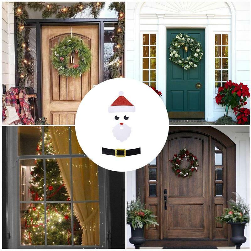 Cartoon Door Stickers  Christmas Ornament Felt Cloth Winter party decals Doorway  decor supplies xmax decoration  Accessories