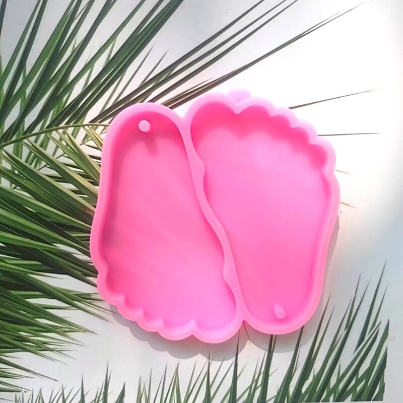 Ornamenti commemorativi per il piede Stampo in silicone per colata di resina Portachiavi donna Stampo per gioielli con ciondolo