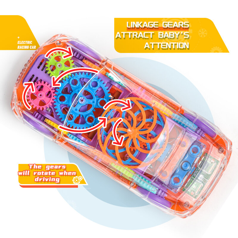 Coche de carreras eléctrico Universal para niños pequeños, juguete de coche de carreras con batería, juguete de música ligera