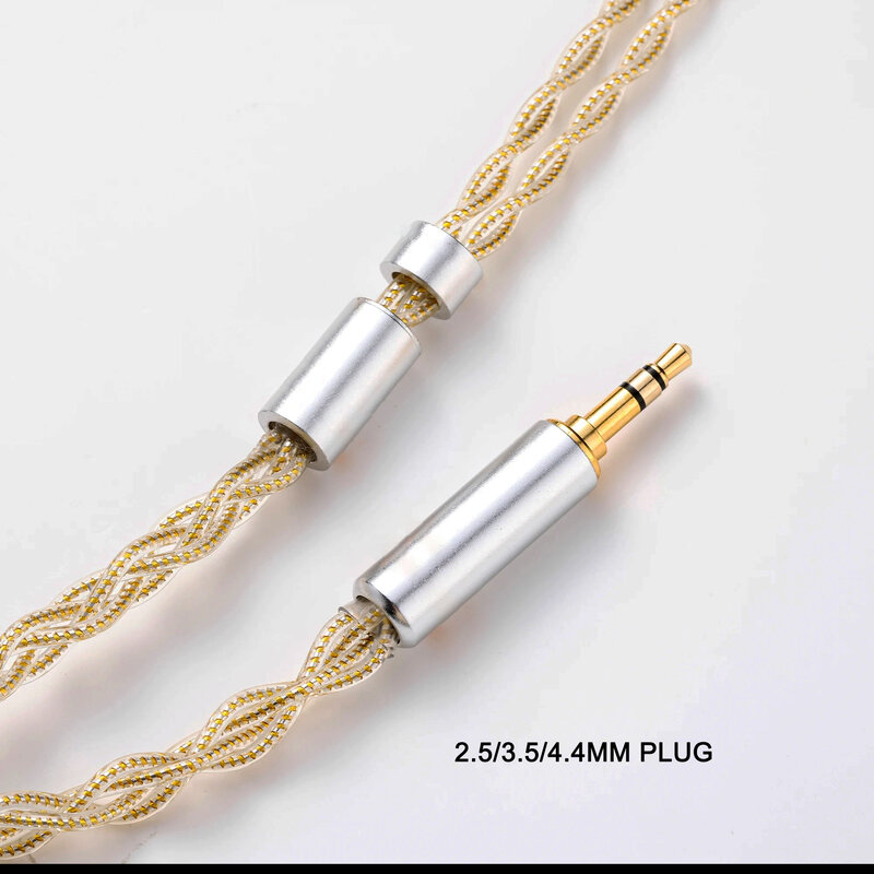Câble de mise à niveau en cuivre sans oxygène pour écouteurs, fil d'argent 0.52, MMCX0.78 cm, qdcie80 reproducteur dc, 4,4mm, 2,5mm