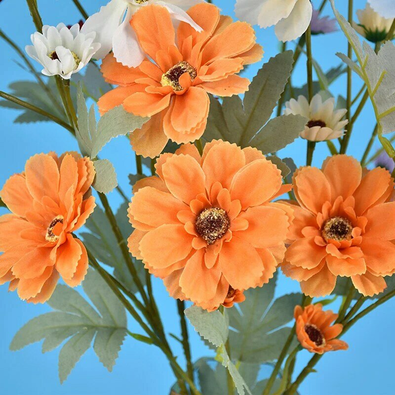Flor Artificial de crisantemo de 6 cabezas para decoración de bodas, flores falsas, decoración del hogar