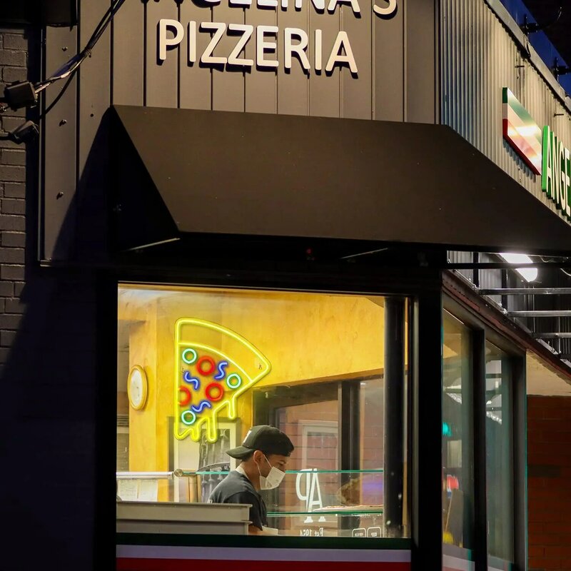 Letrero de neón de Pizza para decoración de pared, señal de neón abierta para Pizza, luz nocturna LED para interiores, letrero de negocios hecho a mano para tienda