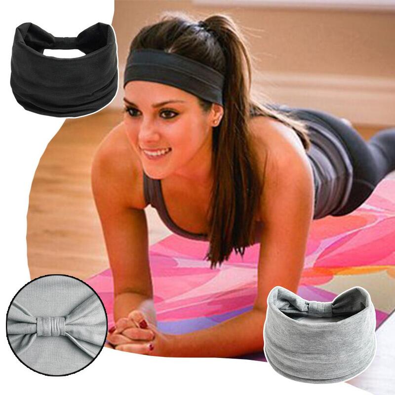 Wide Stretch Headbands para Mulheres, Yoga, Ginásio, Sweatband, Hairband, Elastic Head Wrap, Basketball Band, Y8M1