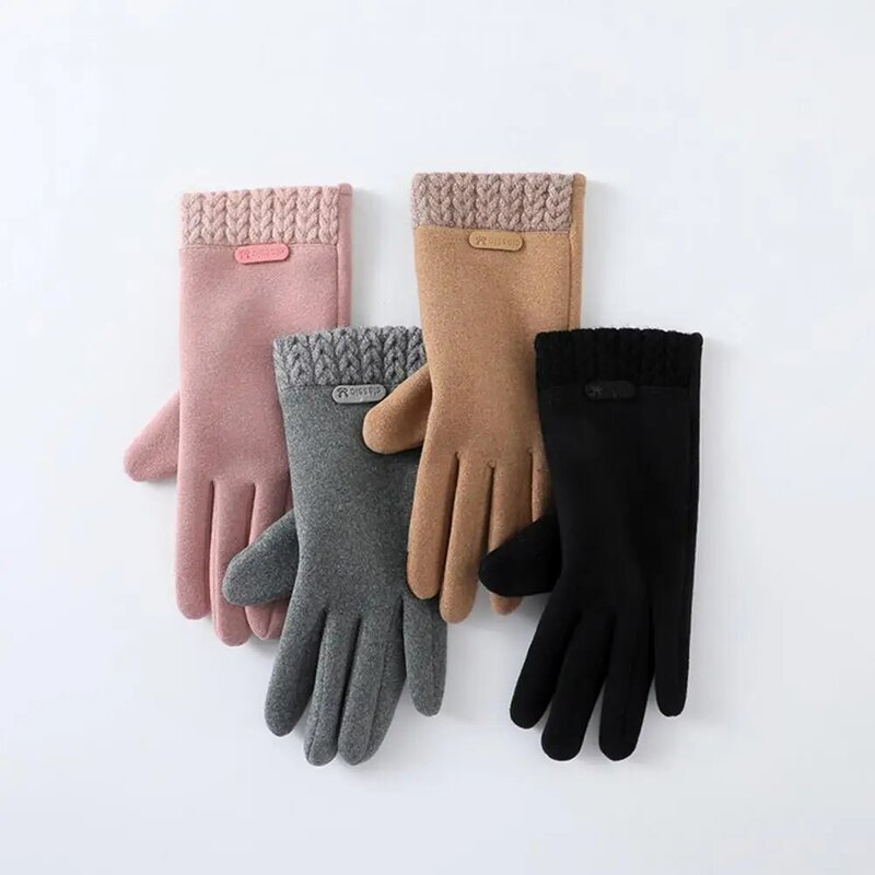 Утолщенные плюшевые перчатки для кемпинга, женские зимние перчатки, зимние перчатки для женщин, ветронепроницаемые плюшевые перчатки для активного отдыха с сенсорным экраном